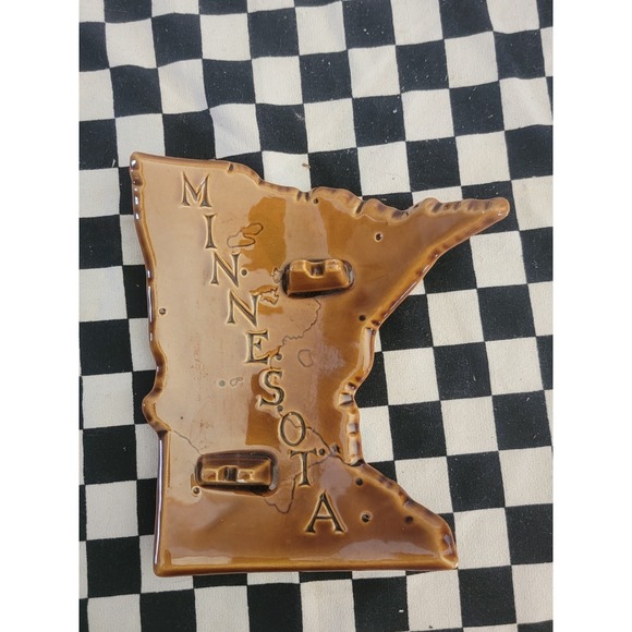 Other - Vintage Minnesota Ceramic Incense Burner • State Map Souvenir • Retro Decor